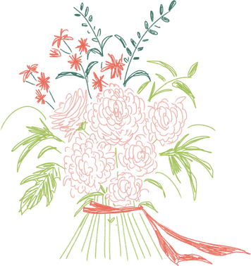 Handdrawn Bouquet of Flowers 